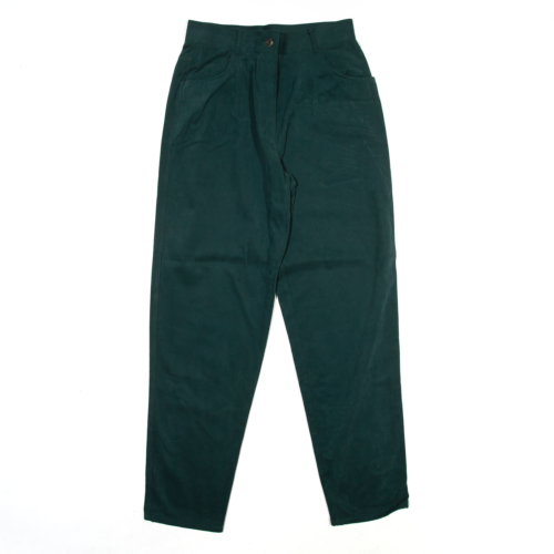 Womens Rhinestone Velvet Trousers Green Relaxed Tapered W28 L31 - 第 1/6 張圖片