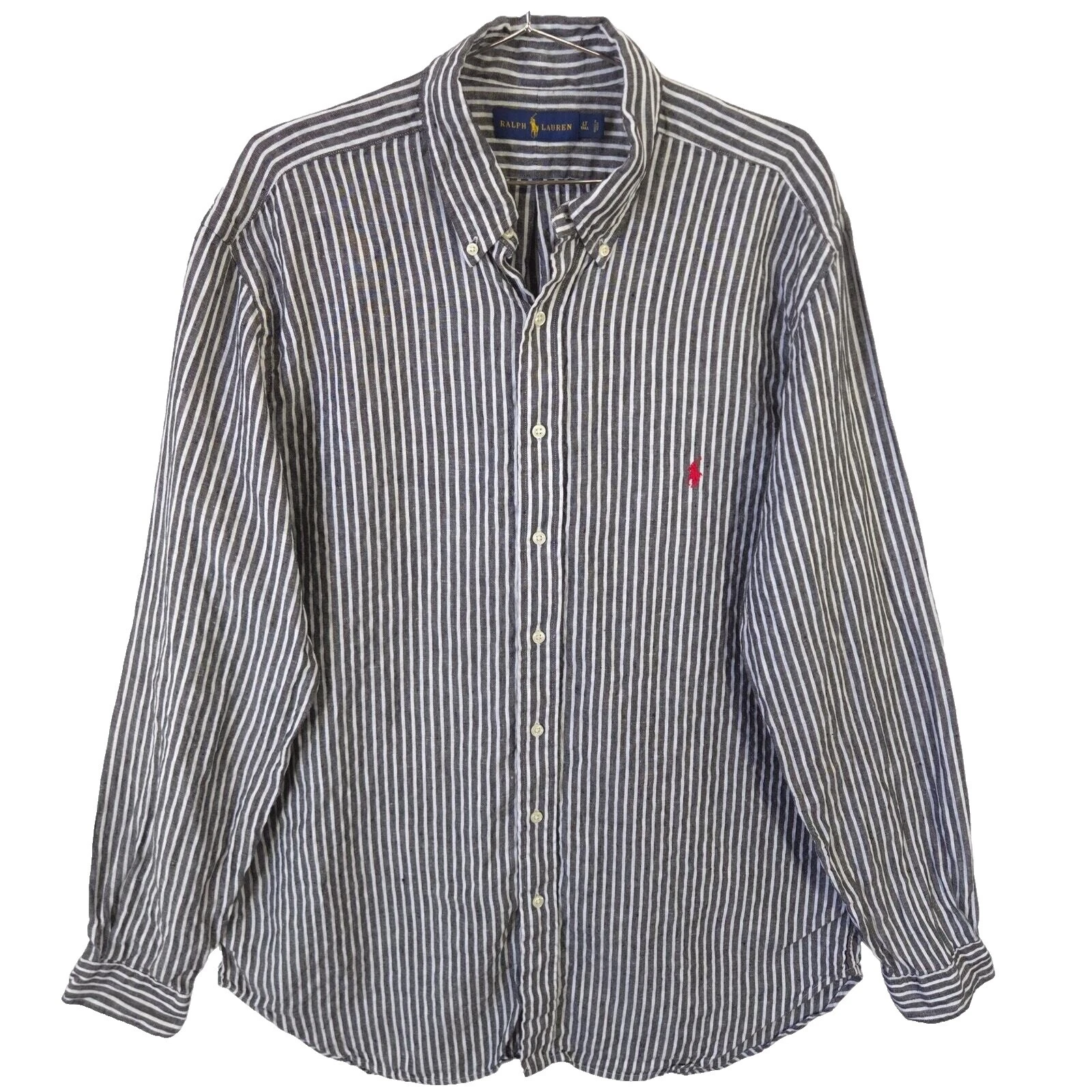 Ralph Lauren Striped Linen Casual Button-Down Shirts for Men