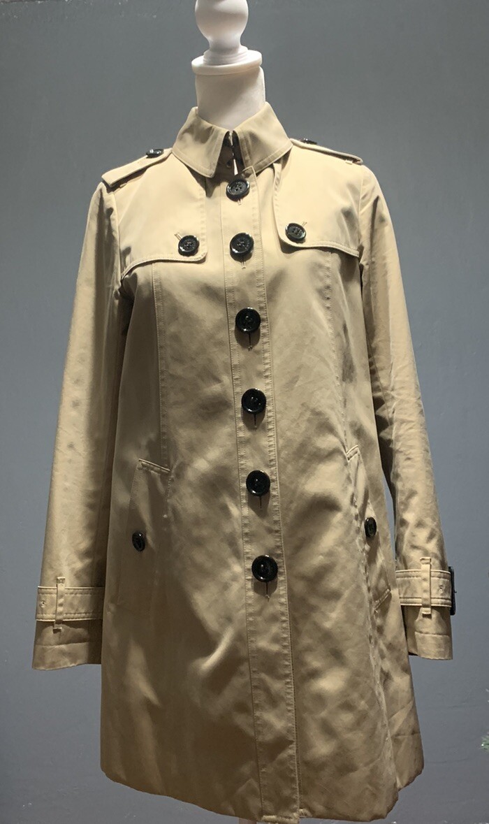 Burberry London Size Small 36 Beige Beltless Short Trench Coat