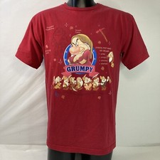 Vintage 90s RARE Disney Grumpy Snow White and the Seven Dwarves T-Shirt Red Sz L
