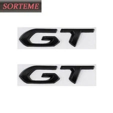 2X Black GT Metal Emblem Badge Car Fender Decoration 3D Nameplate for 208 308