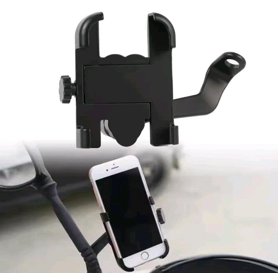 Alu Motorrad Fahrrad Roller Halterung Handy Rückspiegel Halter - Bild 4 von 4