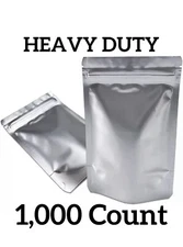 Mylar Bags (1,000 Count) | 5x8” Heavy Duty Silver Stand Up Resealable Pouch