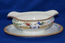 Noritake Lazarre Gravy Boat or Sauce Bowl with Underplate, 8 3/4"