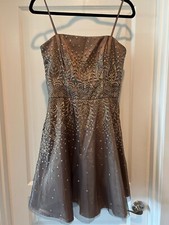 Masquerade Champagne Gold  Color Formal Prom Fit & Flare Short Dress Size 7/8