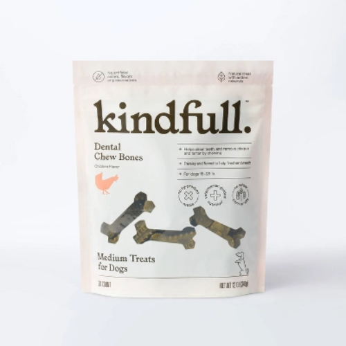 Kindfull Dental Bones Chicken Dog Treats 12oz for Oral Health