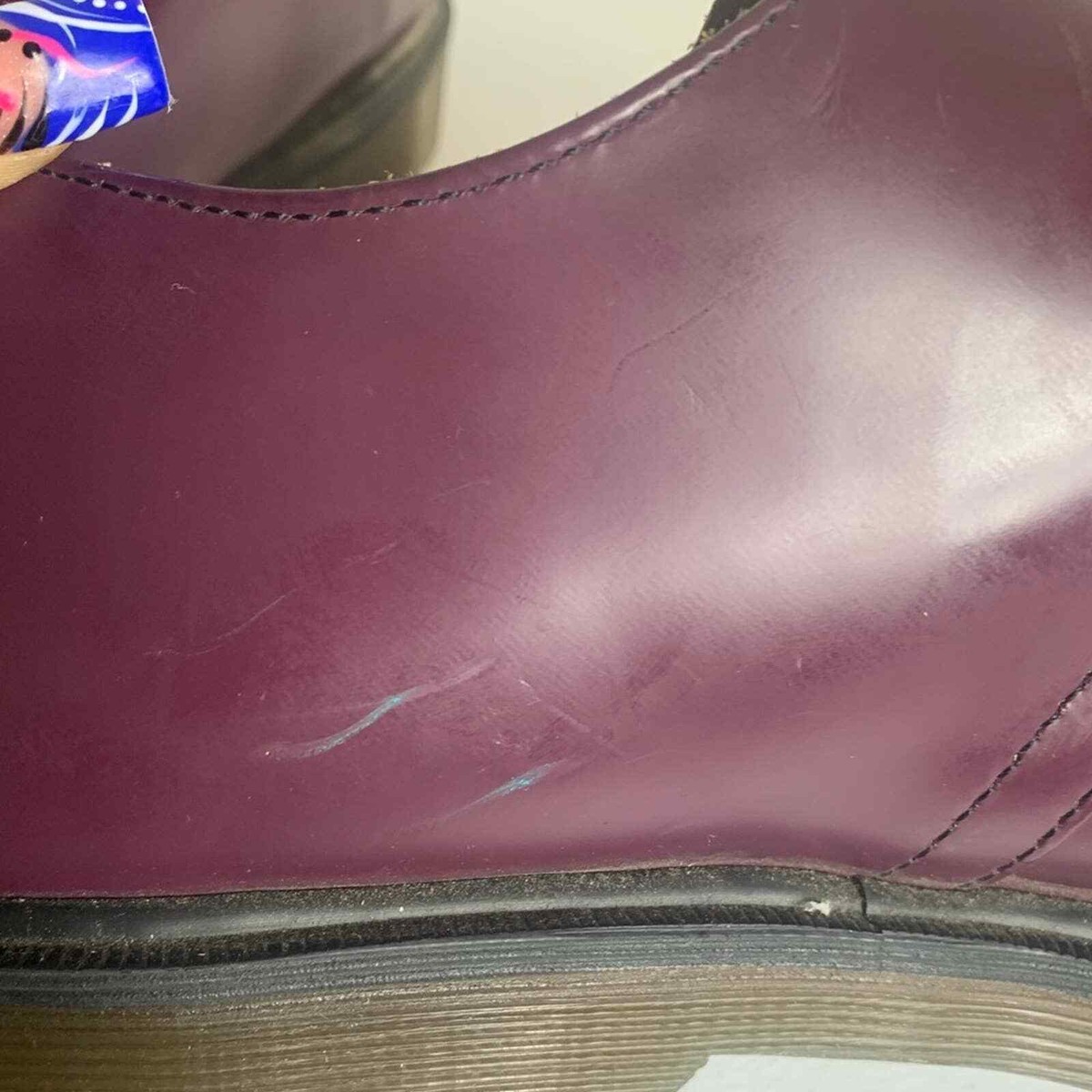 DR. MARTENS 1925 5400 PW CHERRY RED SMOOTH OXFORD MENS SZ 6 Or Women’s Sz 7 1461 Cherry Red Smooth Oxford No Stitch Made In England  main image 4