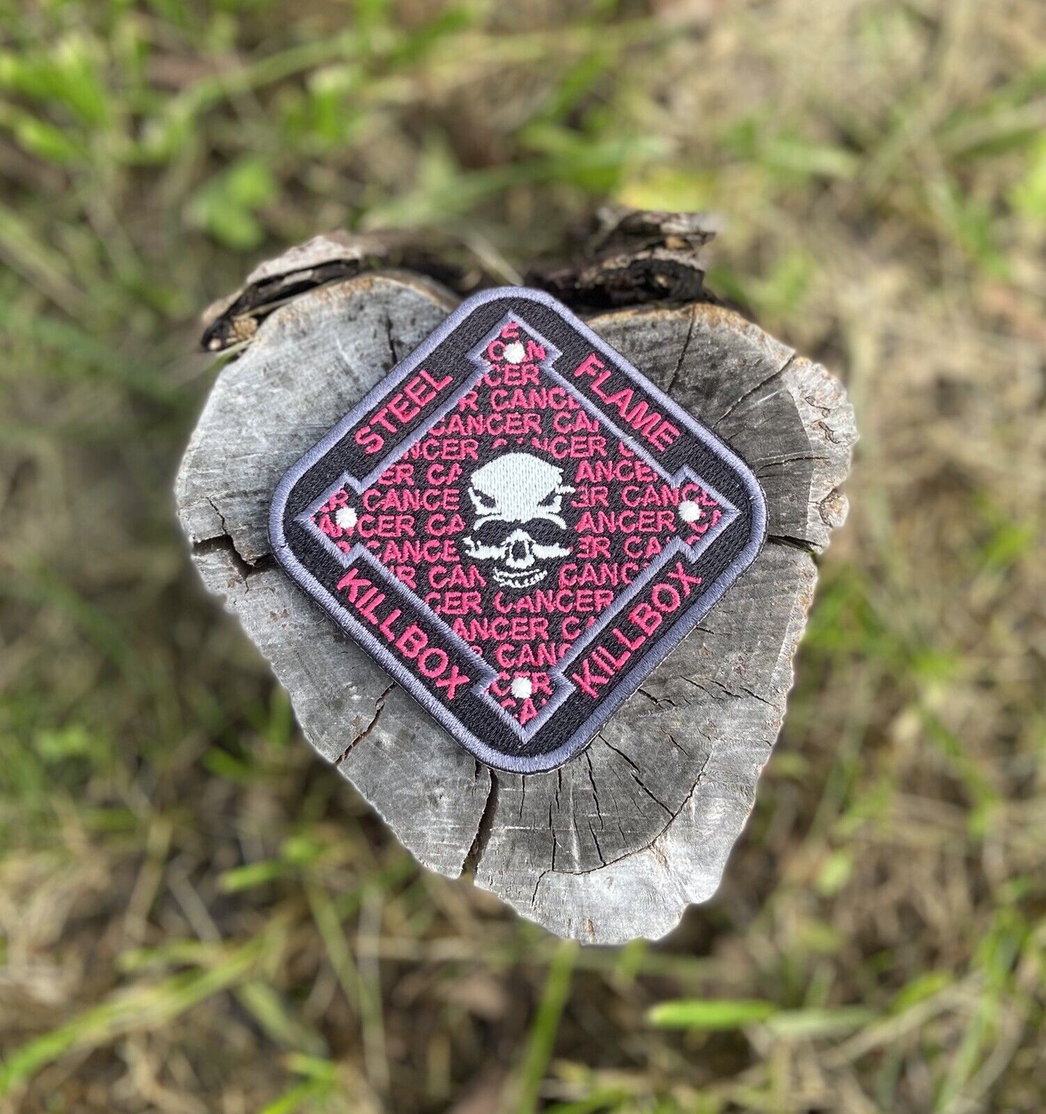 Steel Flame Pink Cancer Killbox Patch