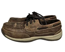 ROCKPORT WORKS RK6736 Sailing Club Steel Toe Boat Shoes Brown Men-7W Women-9W