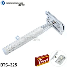 Men Traditional Classic Double Edge Shaving Safety Razor Shaver + Blades BTS-325