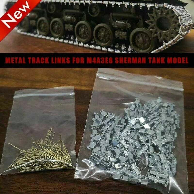 Масштаб 1/35 M4A3E8 Sherman бак металлический трек звенья w/металлические штифты Tamiya/RyeField - Изображение 2 из 4