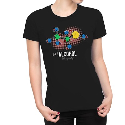 1Tee Damen T-Shirt Wasser Moleküle Chemie Alkohol
