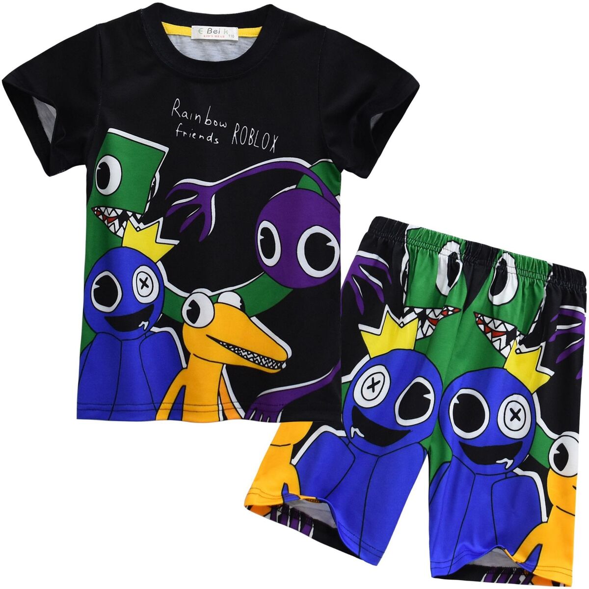 Roblox Rainbow Friends Print Kids Boys Short Sleeve T-shirts Tops + Elastic  Waist Joggers Pants Set Clothes Outfits