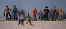 Lot 9 Miniature Barclay Manoil Train Set Figures Vintage