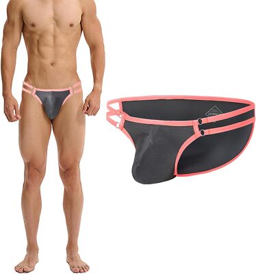 Zonbailon Mens Bikini Underwear Bulge Pouch Briefs Ice Silk Comfort Men Briefs 