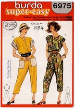 1984 Vintage Sewing Pattern (B34″-36”-38"-40”) Jumpsuit (2375) Burda 6975