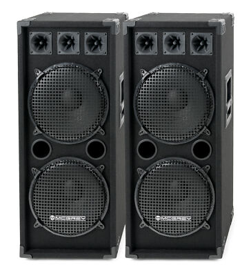Klasse Party/DJ-Box im Set 2-Wege-Box mit 2 x 12  Subwoofer stabiles Holzgehäuse