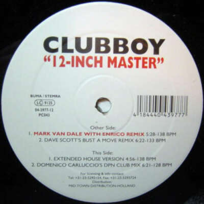 Clubboy - 12-Inch Master 12'' Vinyl Schallplatte 136559