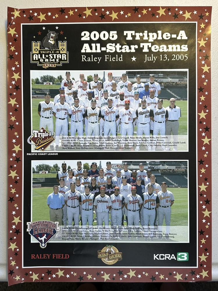 2005 TRIPLE-A BASEBALL ALL-STAR TEAMS ROSTERS 13x17.5 INCH WALL POSTER RARE SGA
