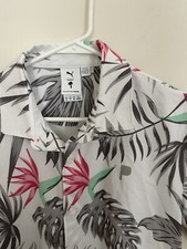 Puma palm tree crew ptc golf button down shirt men  s s small