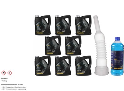 32L MANNOL Motoröl 7709 5W-30 API SM/CF inkl. Schlauch + Scheibenreiniger