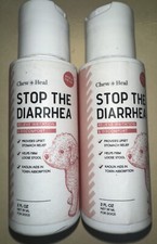 Lot of 2 Chew Heal Stop the Diarrhea Drops for Dogs - 2 fl oz ea - 08/2027