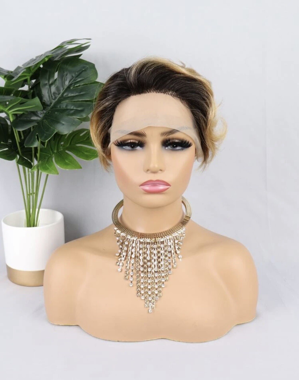 Perruque lace front blonde 13x1 en cheveux humains lisses premium