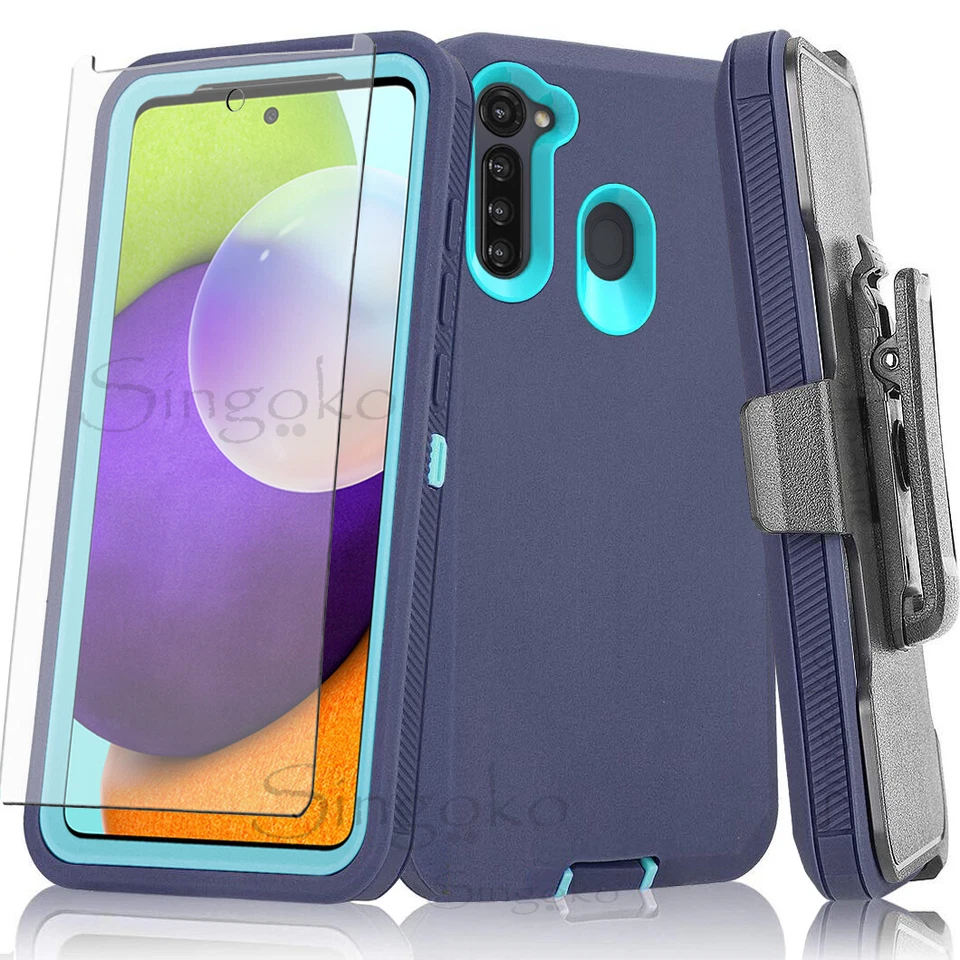 RUGGED SHOCKPROOF Phone ARMOR Case Cover Clip Holster Stand + SCREEN PROTECTOR - Image 3 of 4