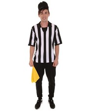 Adult Men's Referee Shirt Cap 4Pc Costume Black and White Costume HC-134