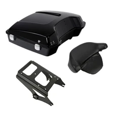 Black Razor Trunk Backrest Mount Rack Fit For Harley Touring Road Glide 09-2013