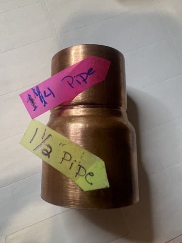 Canada 1 1/2” x 1 1/4” Copper Reducer C X C Sweat Pressure Fitting - Picture 3 of 5