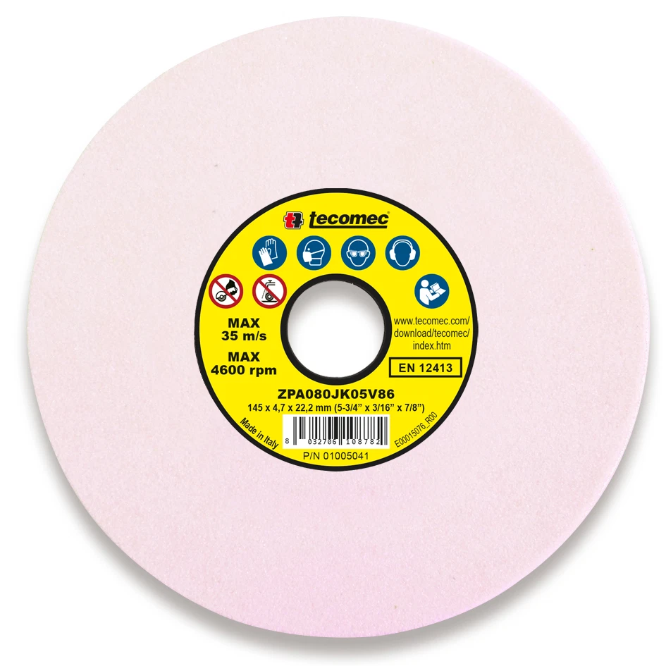 TECOMEC OEM "Premium Corundum Vitrified" GRINDING WHEEL 5-3/4" x 7/8" x 3/16"