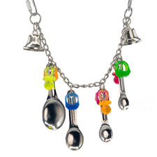 1050 Super Paci Rainbow Ringer - Handcrafted durable noisy bird cage toy