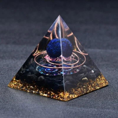 2.36‘’ Orgone Pyramid Lapis Sphere Gift Quartz Healing Meditation Crystal