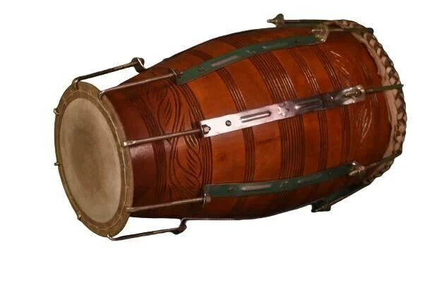 Nuts Bolt Dholak Indian Folk Musical Instrument Drum Mohagany Wood 17 Inch High