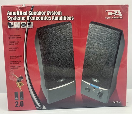 CYBER ACOUSTICS AMPLIIFIED SPEAKER SYSTEM BRAND NEW IN BOX AMERICAN SELLER - Picture 1 of 7