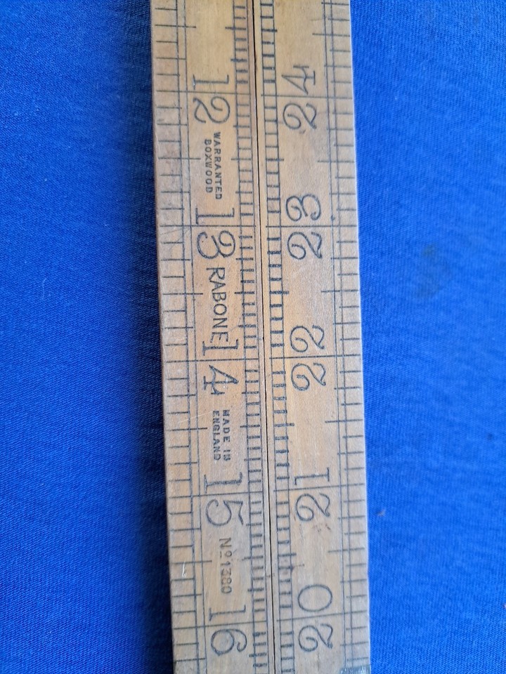 G Fold Ruler Vintage Rare Rabone No 1380 Boxwood & Brass Folding Ruler 36'' Rule ...