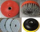 4" Silicon Carbide Antiquing Brush Grit 46 60 120 320 + stone MARBLE POLISH PAD — photo 1