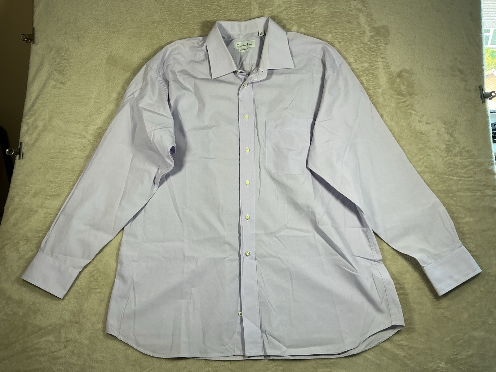 Mens Christian Dior Cotton Rich Shirt Lilac Purple Button Up