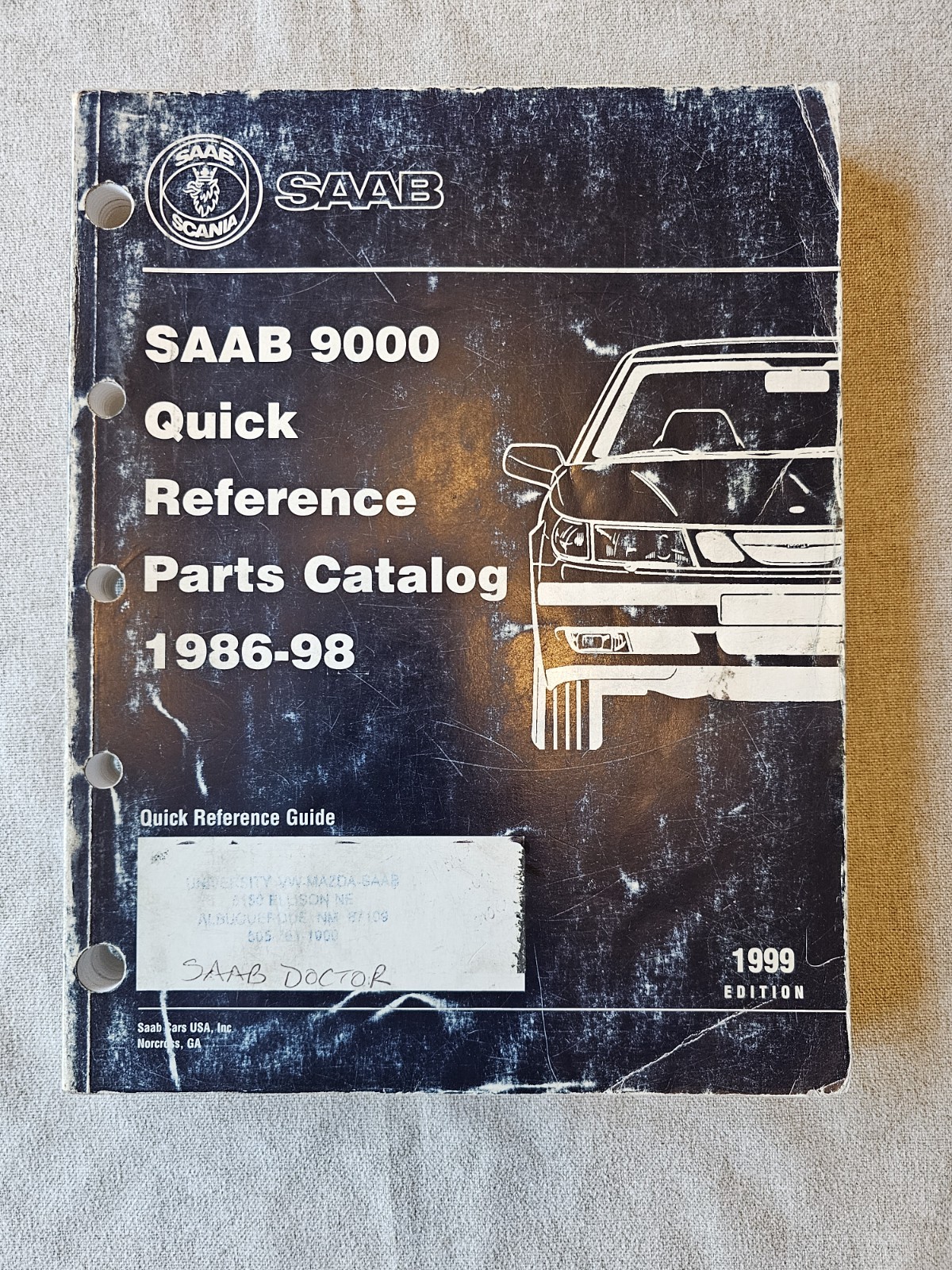 Rare Saab 9000 Parts Catalogue 1999 Edition