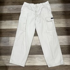 Vtg Guess Chinos Pants Men's Sz 36X30 Lt Khaki Cargo 90's Y2K Made Hong Kong VGC