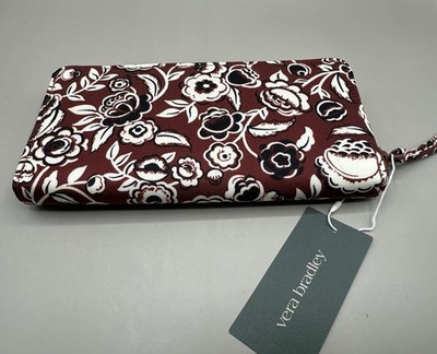 Vera Bradley Continental Wallet Wallet Nylon Bubbly Flowers Cinnamon New NWT $90