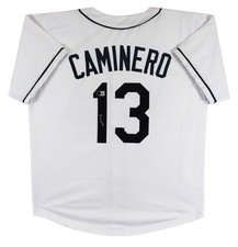 Junior Caminero Authentic Signed White Pro Style Jersey Autographed BAS