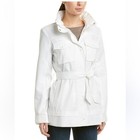 Rachel Roy M white classic, Safari jacket with mixed media fabric inside NWT