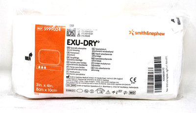 Smith & Nephew 5999034 EXU-DRY Anti-Shear Super Absorbent Dressing 3'' x 4'' 10/PK