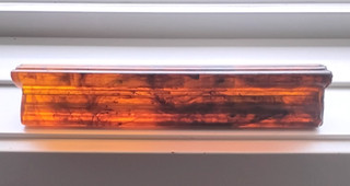Original Bakelite/Catalin Amber/Black Marble Butterfly Figural Rod 182 grm