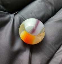 Vintage Akro Agate Tri-Color Unique Patch Marble 0.62" Uranium UV Glow 78