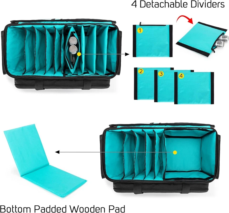 Cable File Gig Bag Padded Bottom Dividers for DJ Sound Equipment Laptop - Image 4 of 4