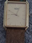 Vintage Seiko  Gold Plated Tank Square Mens Watch -
