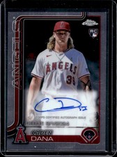 2025 Topps Chrome Update Caden Dana Debut Auto RC #CRDA-CD Angels Rookie